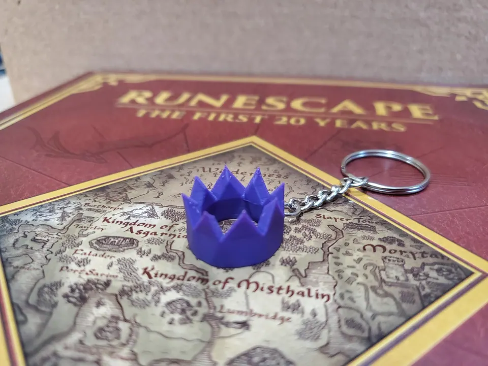 Purple party hat keychain