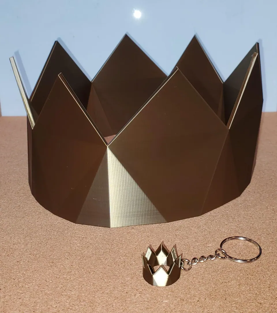 Antique gold party hat with its matching mini keychain